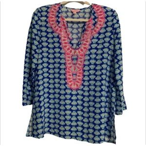 LILLY PULITZER Renato Tunic Silk Top Shirt
